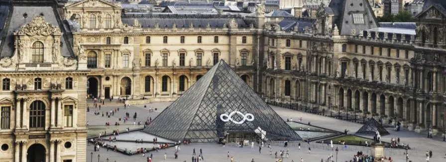 Louvre pyramid courtyard