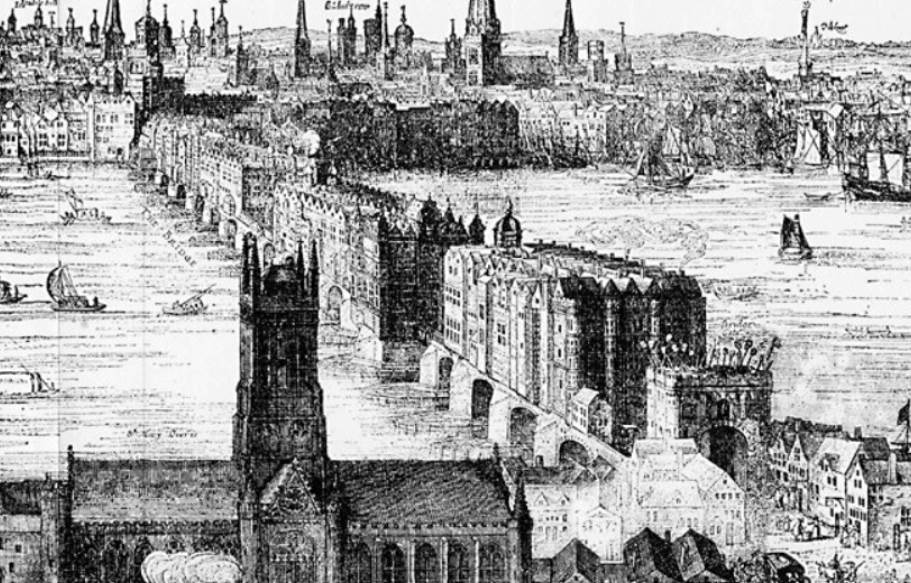 1616 engraving of London Bridge