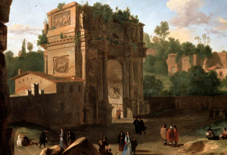 The Arch of Constantine, Rome 1645 Painting by Herman Van Swanevelt