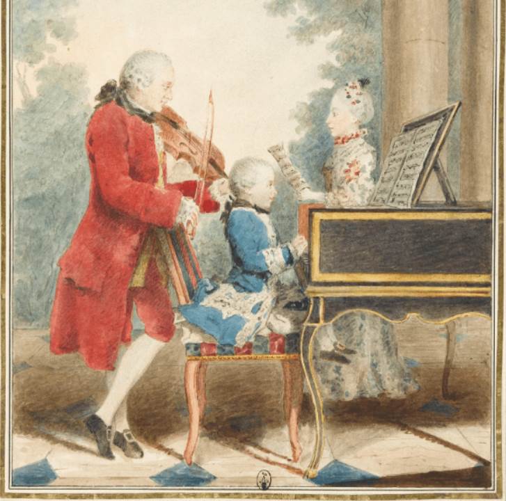 Mozart family during the tour, shortly after meeting Marie Antoinette in 1763