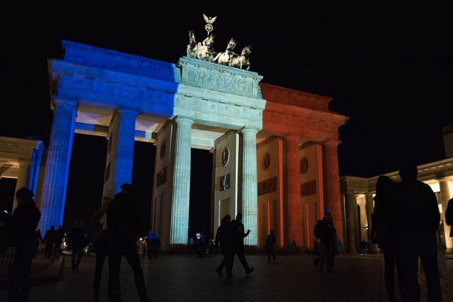 Brandenburg gate in the French colors