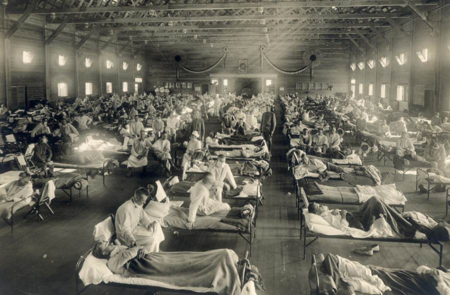 Soldiers in Kansas City were infected with the Spanish Flu