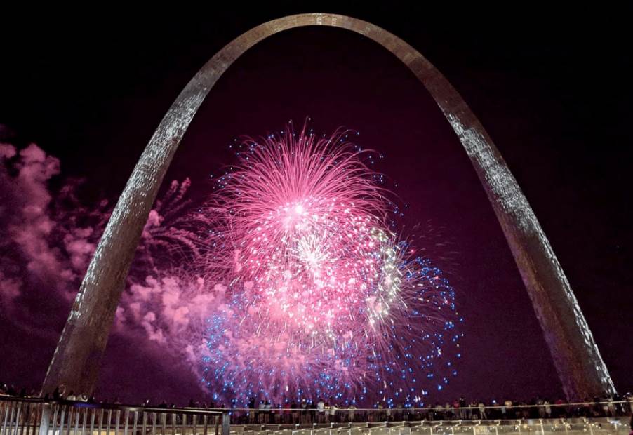 Gateway Arch fireworks