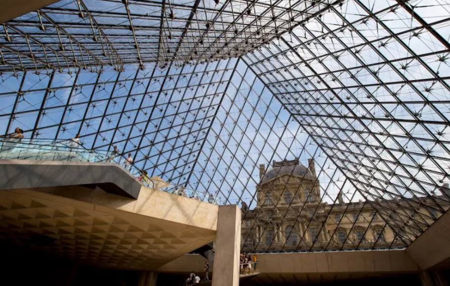 Louvre pyramid glass and metal