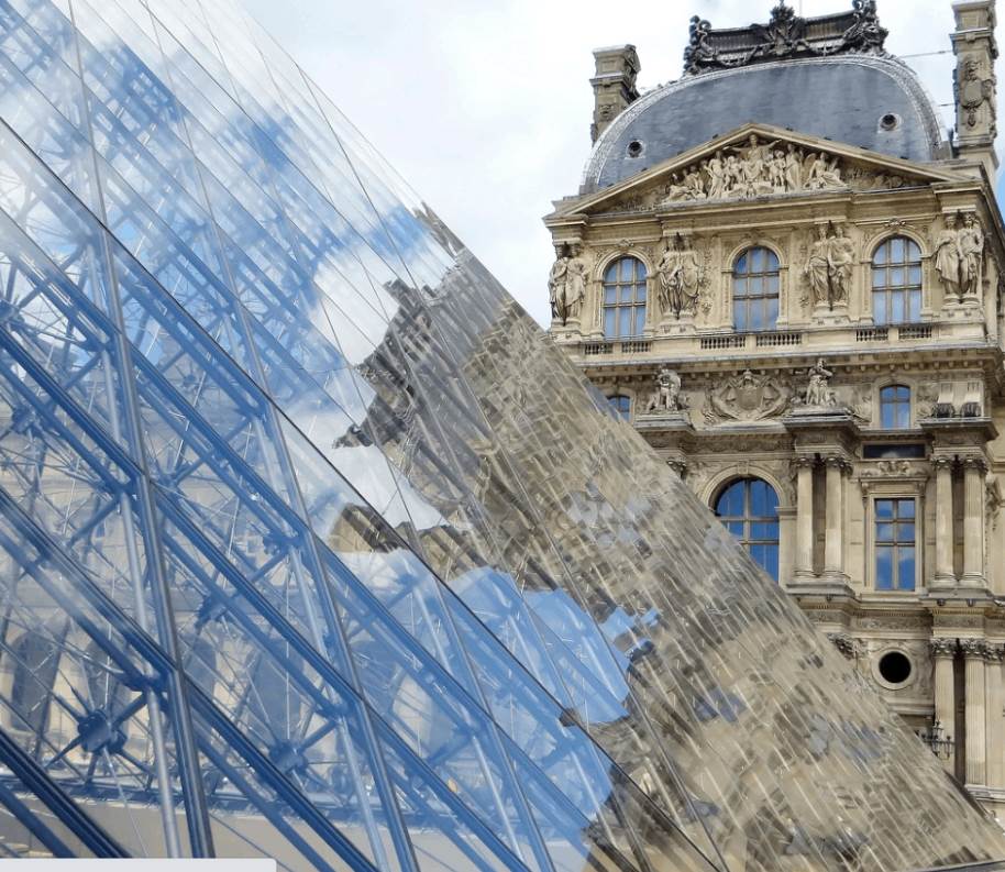 Louvre pyramid glass panels