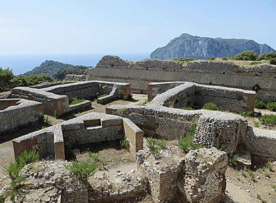 Remains of his villa in Capri