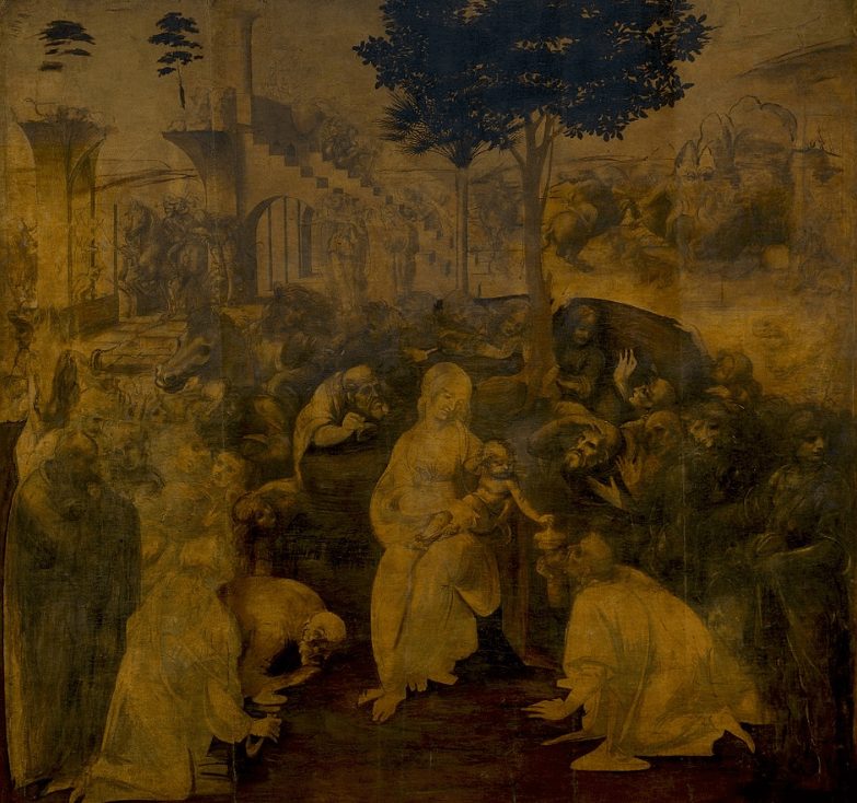 Adoration of the Magi, one of the first unfinished works of Leonardo