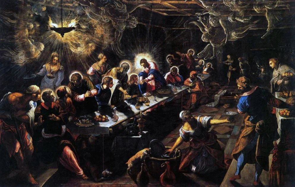 Famous paintings by Tintoretto the Last Supper