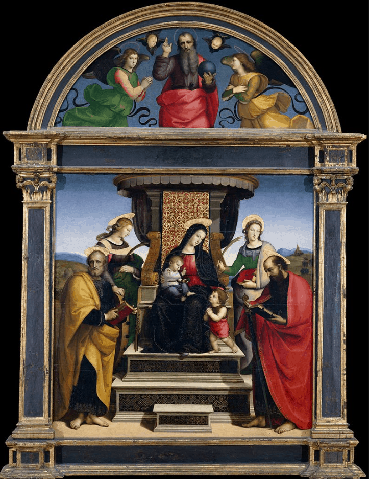 Madonna and child enthroned with saints