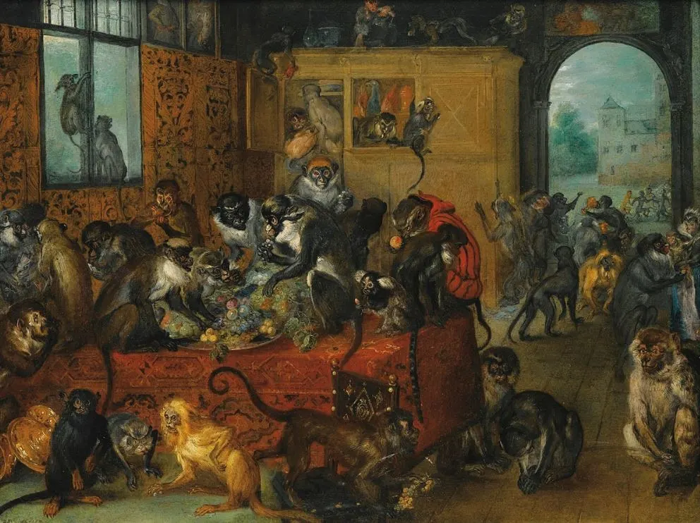 Monkeys feating jan brueghel the elder