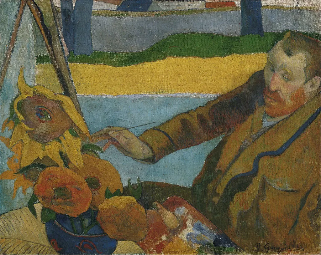 Portrait of van Gogh made by Paul Gauguin Sunflowers