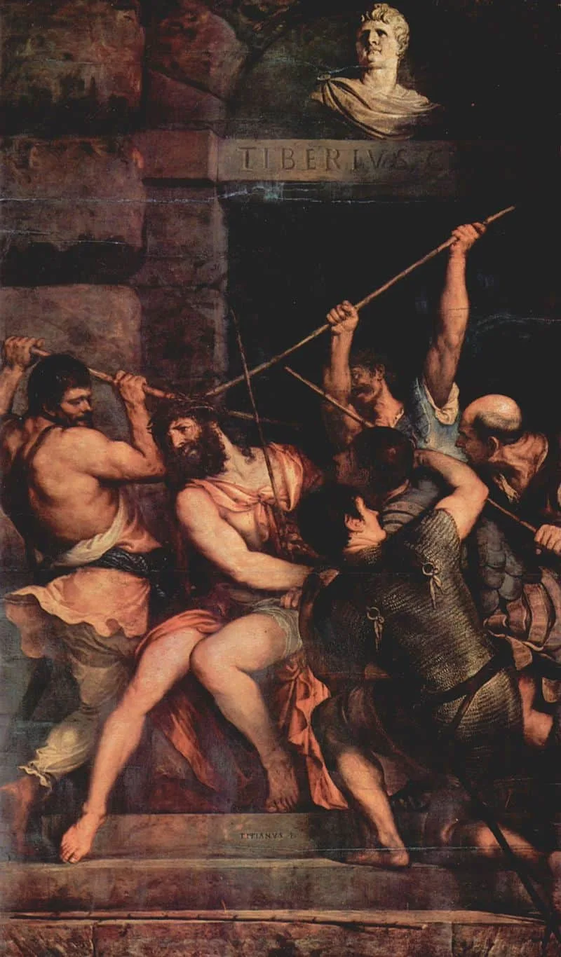 The crowing with thorns by titian