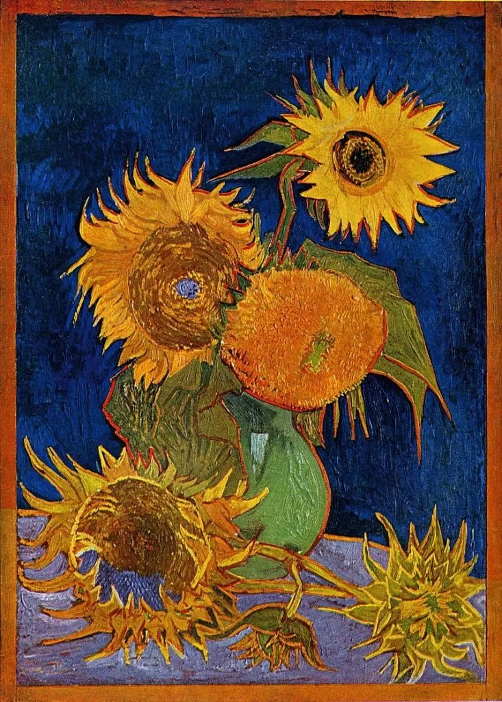 The destroyed sunflowers painting