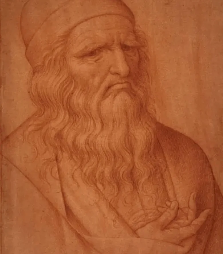 Leonardo da Vinci with claw hand