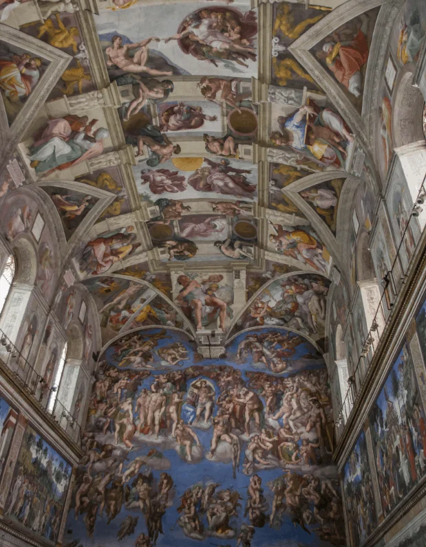 The ceiling of the Sistine Chapel by Michelangelo