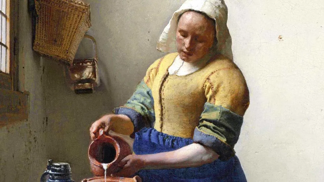 Detail of the Milkmaid by Johannes Vermeer