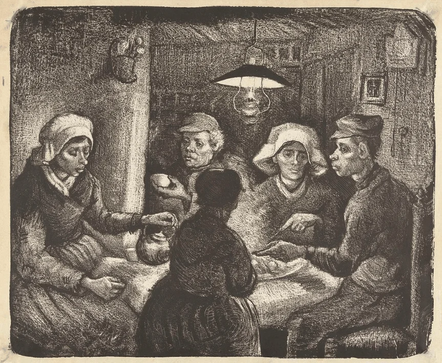The potato eaters by vincent van gogh lithograph