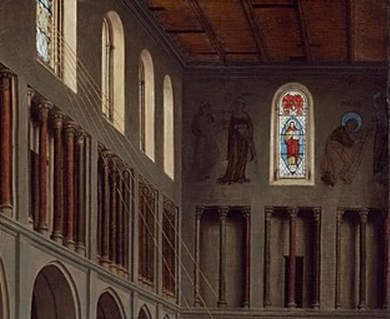 Annunciation van eyck imagery on the walls