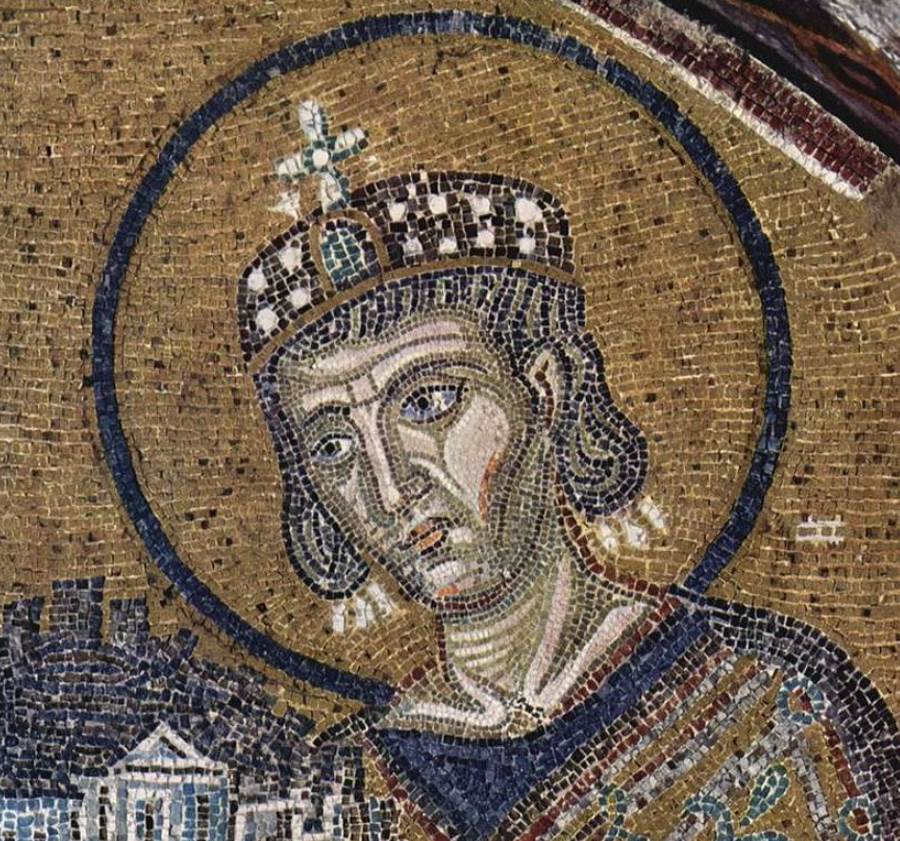 Byzantine Mosaic of Constantine I at the Hagia Sophia