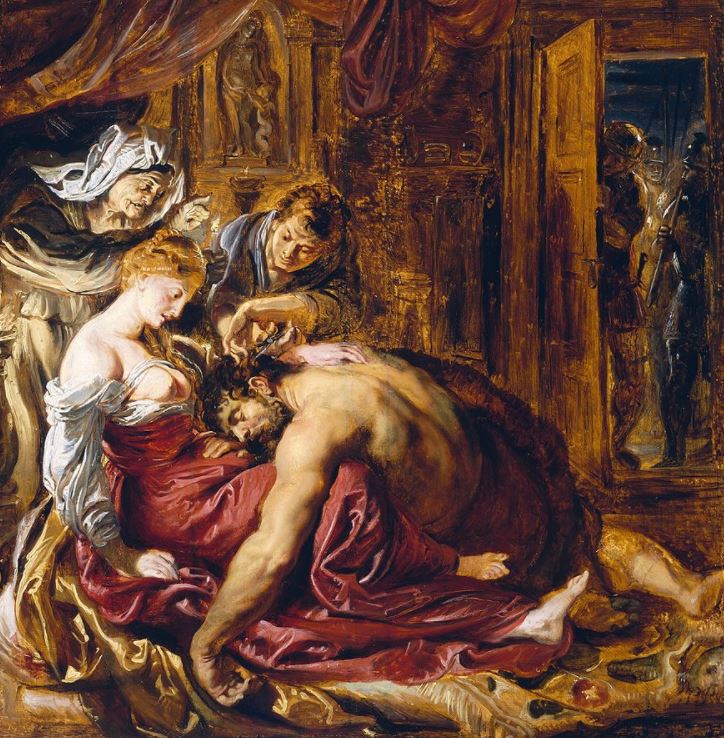 Sketch of samson and delilah by rubens