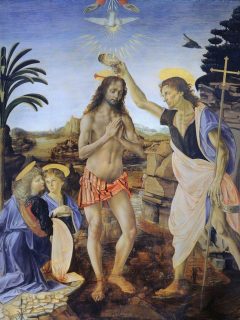 The Baptism of Christ da vinci full painting