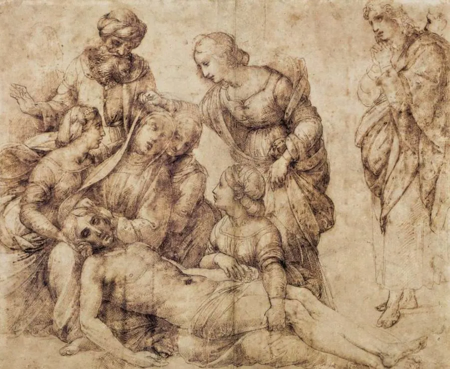 The deposition Raphael study in Louvre