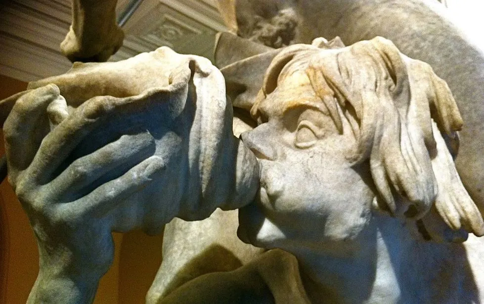 Triton blowing his shell bernini