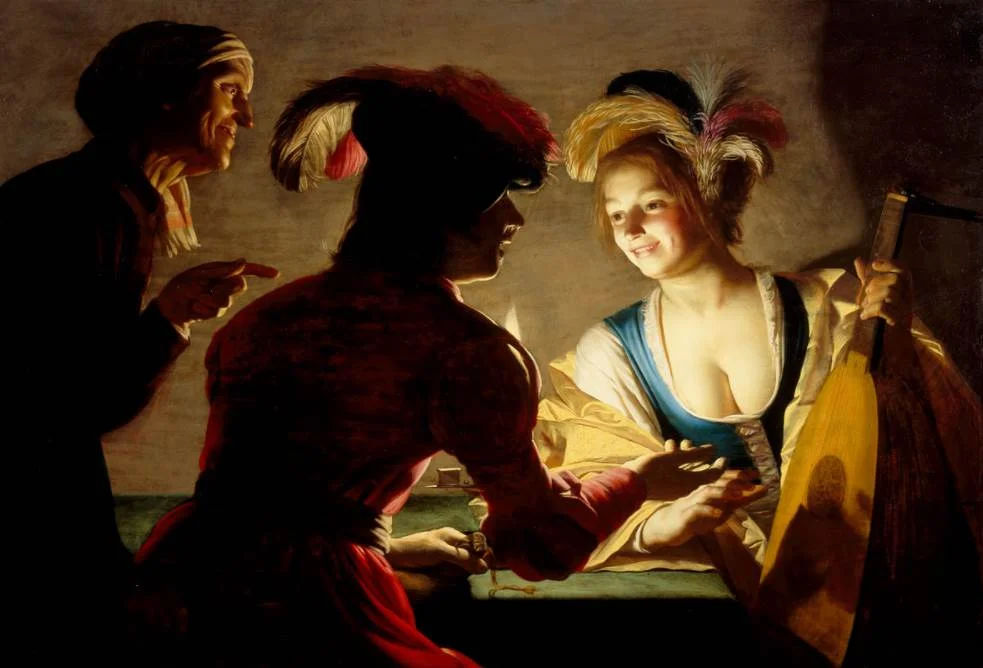 The procuress by van Honthorst, 1625