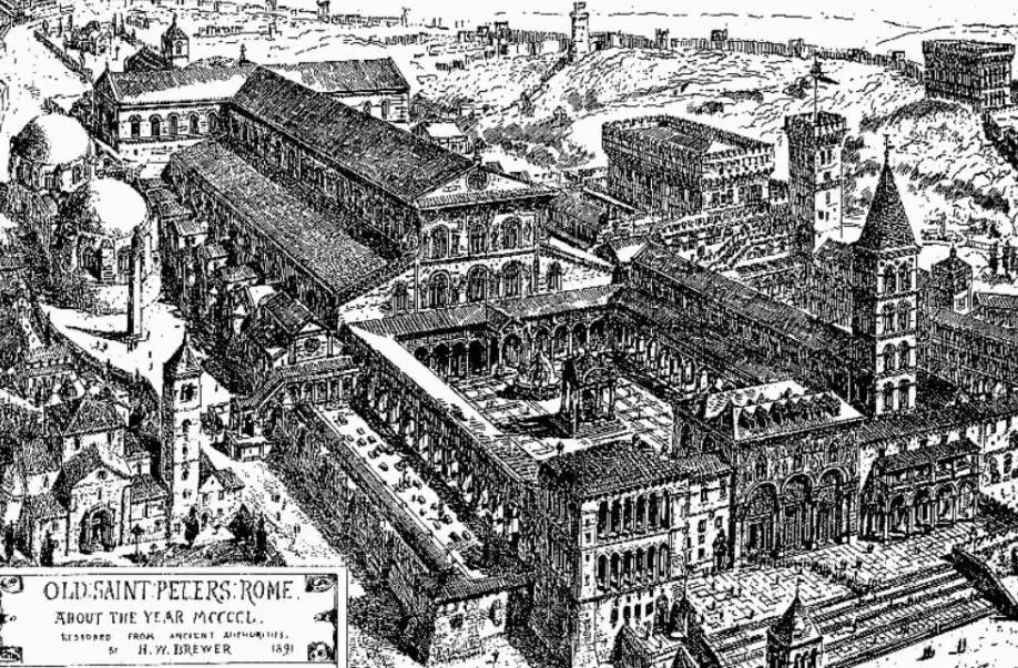 The Old St peter’s Basilica in the late 15th century