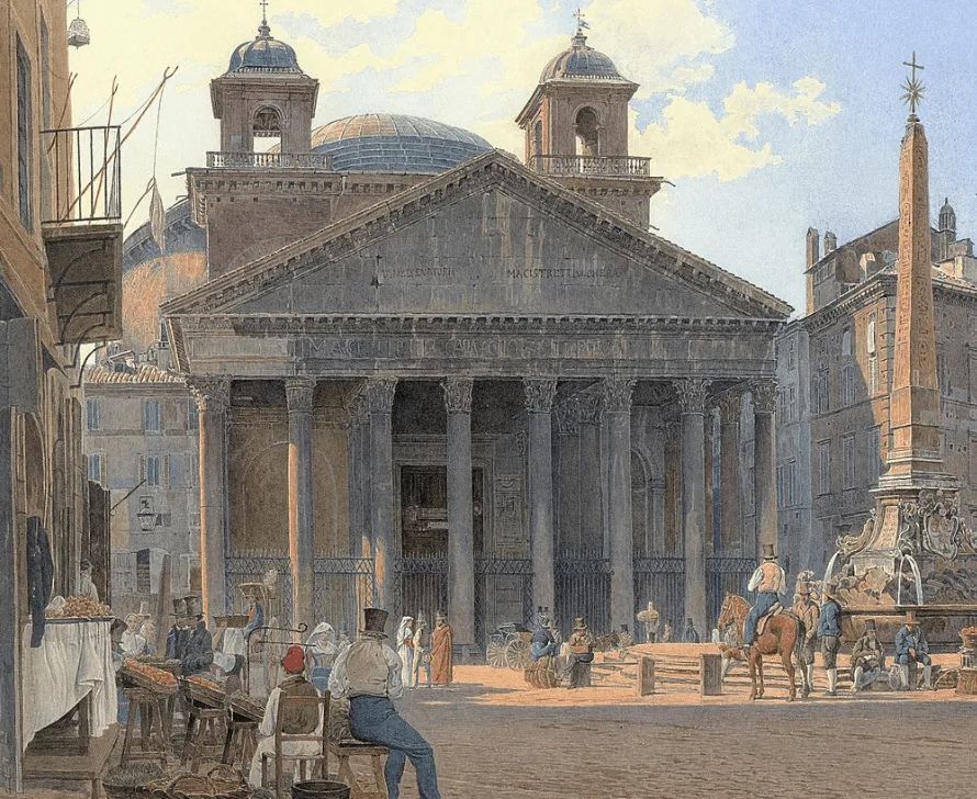 1836 view of the Pantheon by Jakob Alt