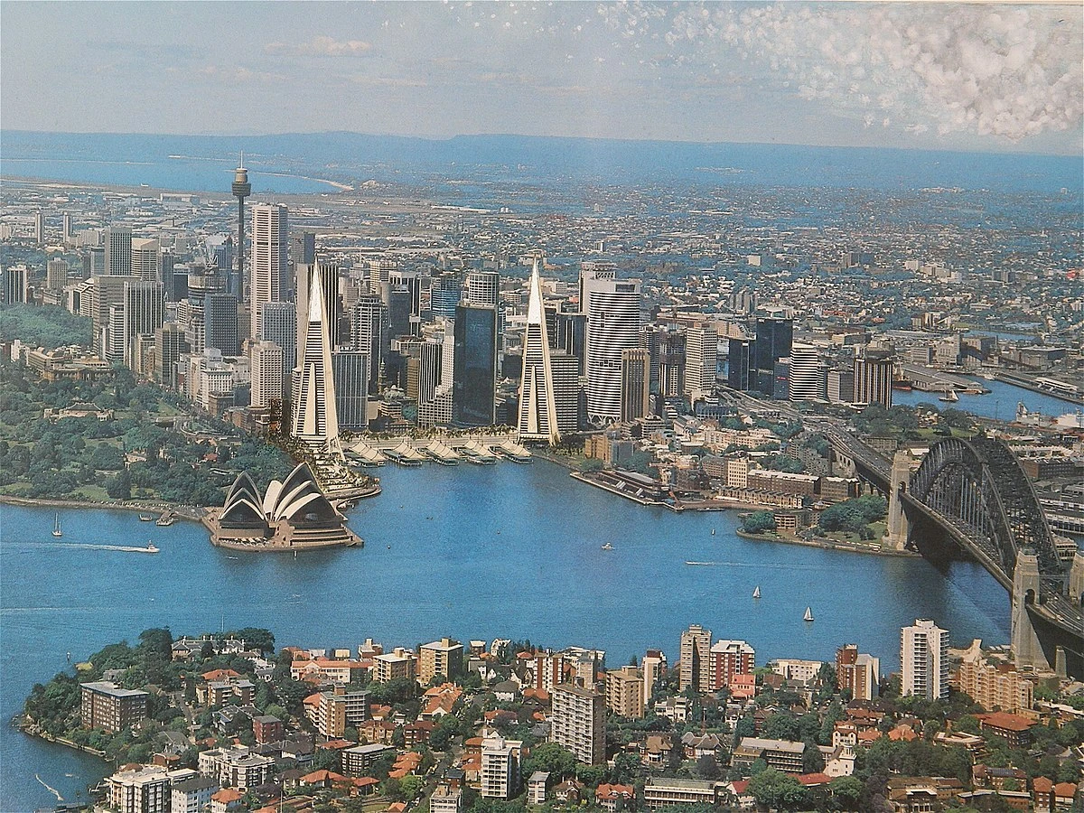 Aerial view of downtown sydney