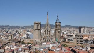 Barcelona Cathedral aerial view
