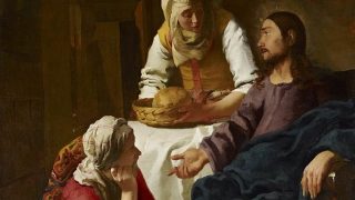 Christ in the house of Martha and Mary painted by Johannes Vermeer