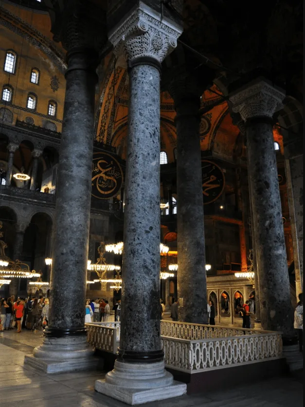 Columns of Temple of Artemis in Hagia Sophia
