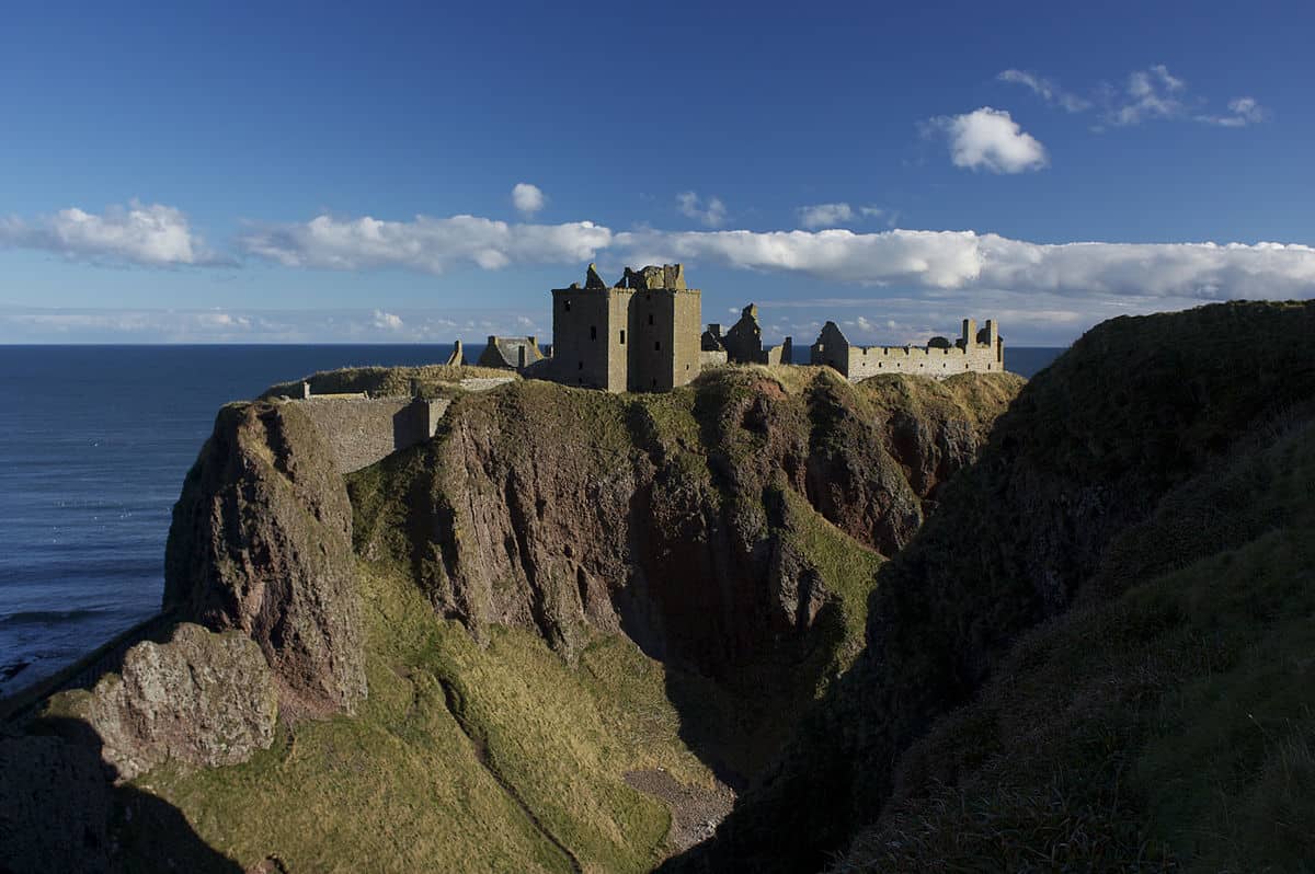 Dunnottar Castle on the cliff amazing view