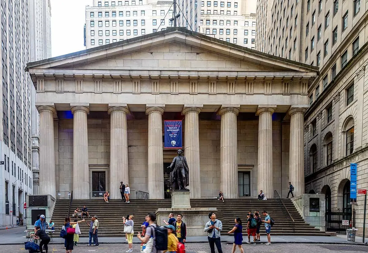 Federal Hall Building on Wall Street