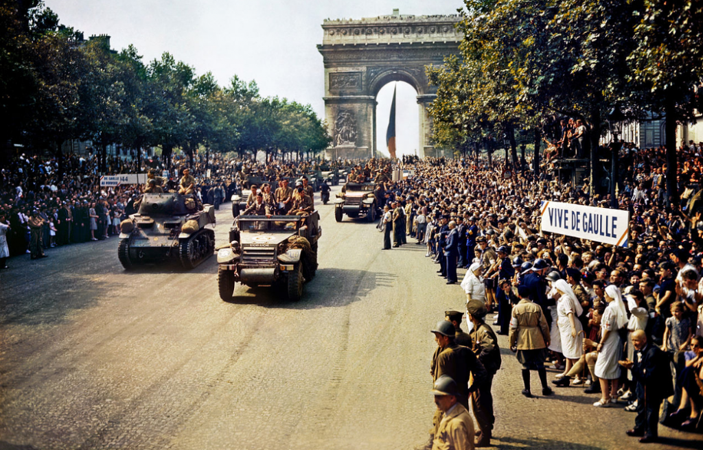 French Troops on The Champs-Élysées in 1944