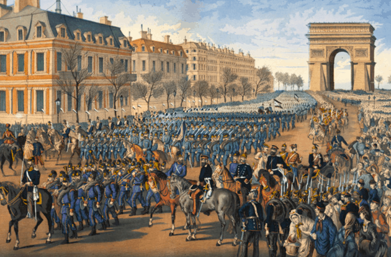 German troops on the Champs-Elysees in 1871