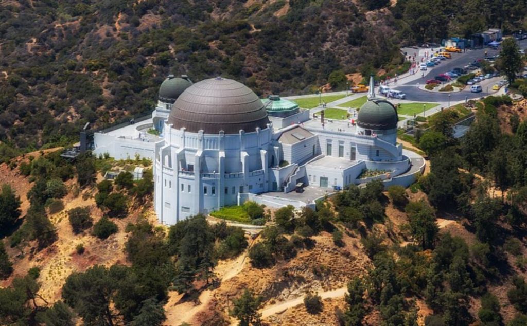 Griffith observatory aerial view