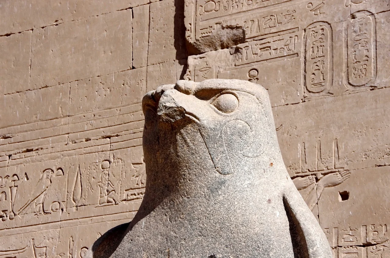 Horus as a falcon at edfu