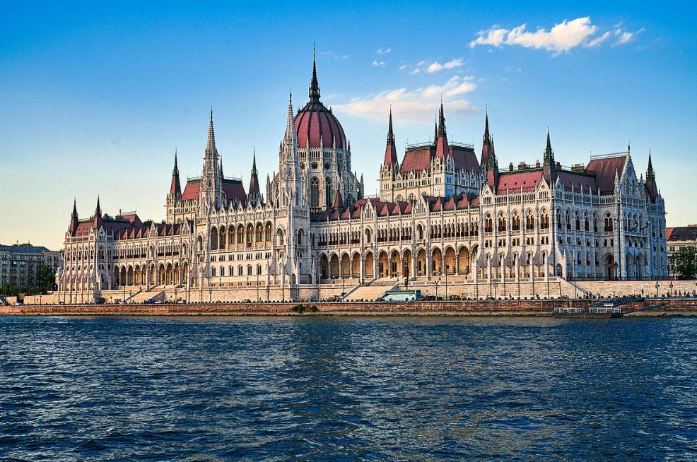 Hungarian Parliament Building Danube River