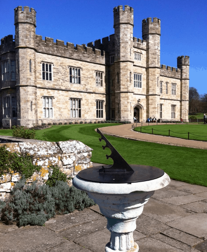 The Leeds Castle sundial which tells the time in Belvoir, Virginia