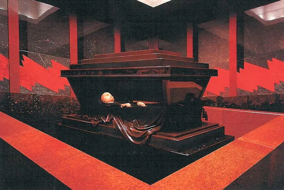 Lenins body inside mausoleum