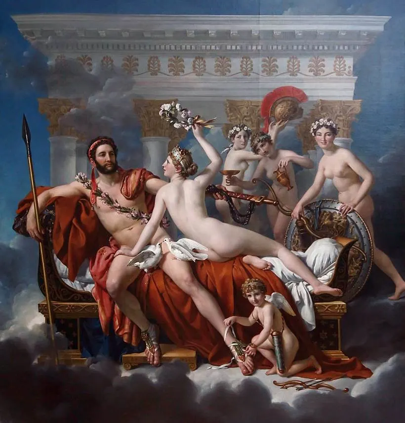 Mars Being Disarmed by Venus and the Three Graces by jacques louis david
