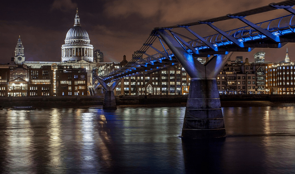 Millennium Bridge at night