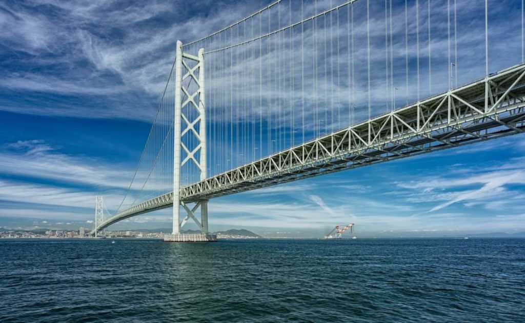 Most famous bridges in Japan Akashi Kaikyo Bridge