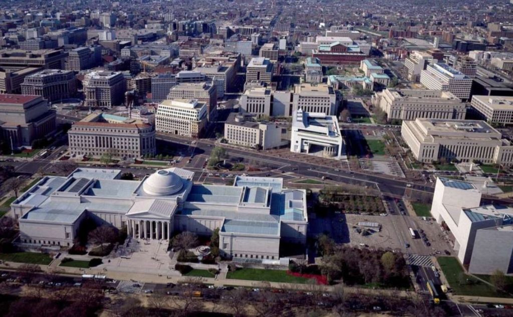 Aerial view of the art museum