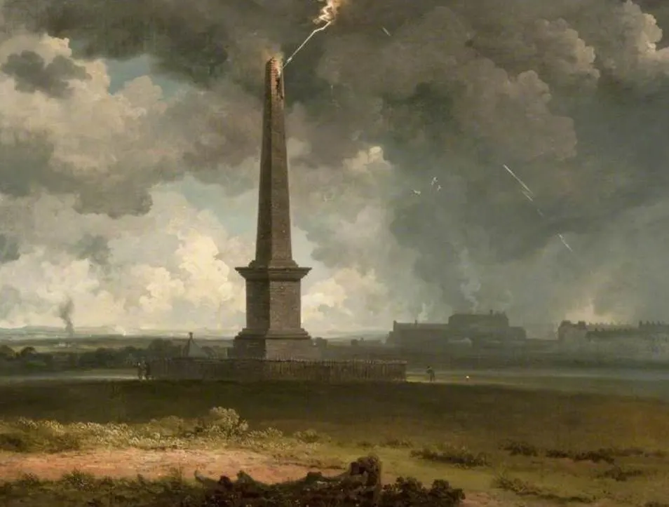 Nelson Monument hit by lightning John Knox