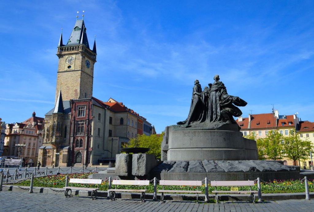 Old Town Hall Prague and martyrs memorial