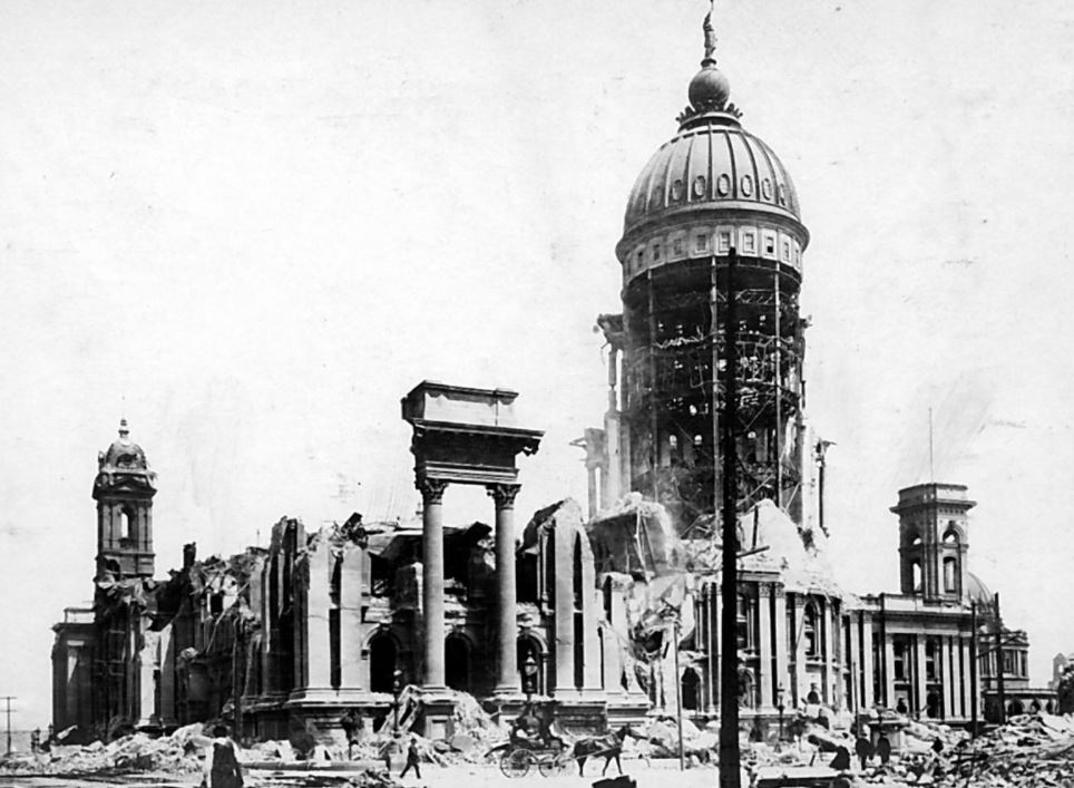 Original San Francisco City hall after 1906 earthquake